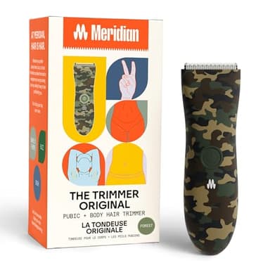 MERIDIAN The Trimmer Original Tondeuse électrique pour poils pubiens, poitrine, jambes et bikini, imperméable et rechargeable, forêt