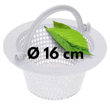 Amapool Panier de Skimmer Piscine 16cm I Panier de Rechange pour Skimmer Standard I Préfiltre de Piscine I avec poignée pour Un Retrait Facile I Résistant au Chlore