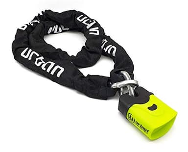 URBAN U4K170 Antivol Moto, Chaîne Haute Sécurité en Acier Trempé ø10, Cadenas Double Verrouillage, Serrure Anti-Crochetage, Antivol Vélo Chaîne Sécurité pour Ancrage Garage, Anti Vol Scooter, 170 cm
