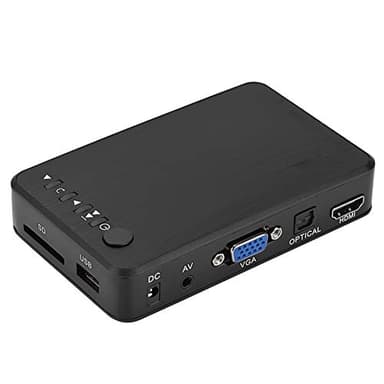 fasient Lecteur multimédia HDMI Noir 1080P HD Lecteur multimédia Audio et vidéo à Forte compatibilité avec télécommande IR, Prise en Charge du Lecteur USB/Disque Dur Mobile/Carte SD(EU)