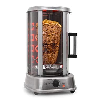 oneConcept Kebap Master - Rôtissoire verticale, Machine à kebab, Grill vertical, puissance max. 1500W (Argent avec Porte)