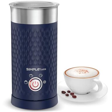 SIMPLETaste Mousseur à lait électrique 4 en 1, mousseur à lait automatique chaud et froid et chauffe-lait pour latte, cappuccinos, macchiato