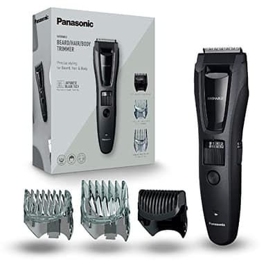 Panasonic ER-GB62-H503 Tondeuse pour Barbe, Cheveux et Corps pour Hommes, Portative Étanche Sans Fil, 39 Longueurs Réglables, 3 Accessoires, Avec ou Sans Fil, Gris Mat