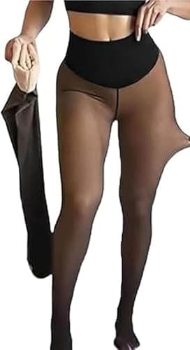 Collants Gainants doublés Polaire Magic Fleece New 2026 for Femmes, Grandes Tailles, Effet Taille Haute, Legging de Compression à Une Couture, Effet Jambes Nues(Tan,XXL-3XL)