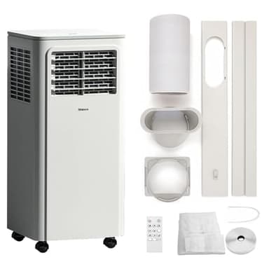 SHINCO Climatiseur mobile, 7000 BTU 2,05kW, Refroidir&Ventilation&Déshumidification, taille de la pièce jusqu'à 54m³(18㎡), Climatiseur mobile avec tuyau d'évacuation et tuyau de vidange, mode sommeil