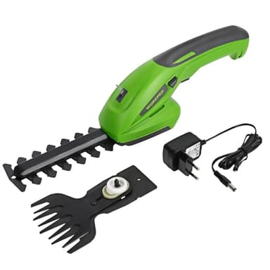 WORKPRO Cisaille Sculpte-Haie et Taille-Herbes sans Fil 7,2V - Cisaille à Gazon avec 2 Lames, Batterie 1500mAh, Chargeur pour Coupe, Elagage