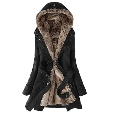 Manteaux Femme Hiver Doublé Polaire Chaud Jacket Chic Et Elegant Grande Taille Manteaux Longue RandonnéE Ski Parka Chasse Blouson ZippéE Sherpa DéContracté Plus éPais avec Capuche