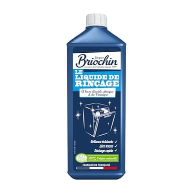JACQUES BRIOCHIN - Liquide de Rinçage Superbrillance - A base d'Acide Citrique et Vinaigre - Billance, Zéro Trace, Séchage Rapide - 100% d'Origine Naturelle - Ecocert - Fabrication Française - 750ml