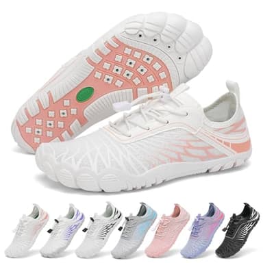 SAGUARO Chaussures Minimalistes Barefoot Femme Chaussures d'eau Légères et Respirabilité Chaussures Aquatiques Séchage Rapide pour Plage Piscine Mer, Orange, 41 EU