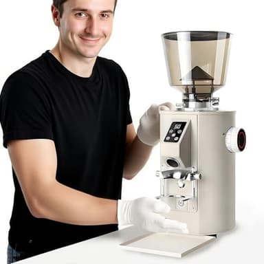 moupeaktain Moulin à Café Professionnel, 350W Moulin Cafe, Broyeur Cafe Grain Expresso à Meules Plates De 64mm, Moulin à Café électrique avec 9 Réglages Précis Et Affichage LED Black