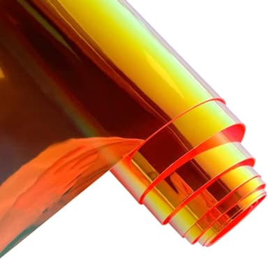 ONEART | Film PVC holographe scintillant, 40×135 cm Tissu en vinyle transparent pour sacs Projets de décoration DIY - Orange