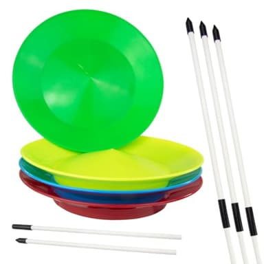 Kit De 2 Assiettes Chinoises De Jonglage – Rouge Et Bleu, Avec Bâtons, Débutants