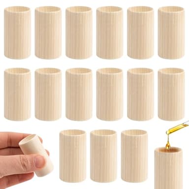 Leikedun Lot de 15 Diffuseurs en Bois pour Huiles Essentielles, Aromathérapie et Décoration, Bois de Hêtre, Beige, 2.5CM*4.5CM