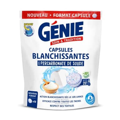 GENIE Soin et Tradition Capsules Blanchissantes Percarbonate de soude 12 x 20 g