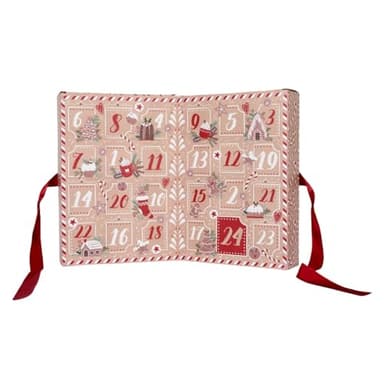 HOME DECO FACTORY - BO0159 Calendrier de l'Avent Bougies Parfumées Noël Gingembre, Élégant et Festif, Parfum Envoûtant, Longue Durée, Décoration Maison, 214x305x12 cm, Marron Rouge