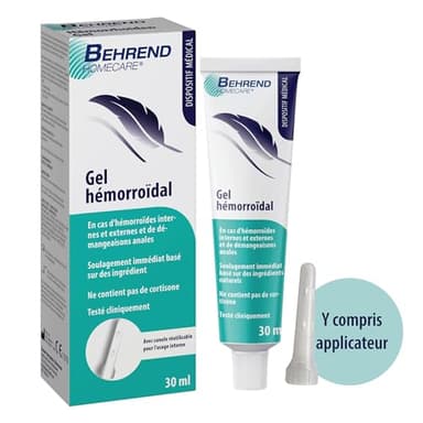 Gel Hemorroidaire Behrend Homecare - Soulagement Rapide des Hémorroïdes, Démangeaisons Anales, Fissures Anales et Proctites - Pommade Hemorroides Naturelle Sans Cortisone