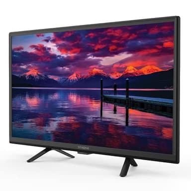 STRONG - Télévision HD 24" (60 cm) SRT24HE4023 - Télé 12V Idéale Caravane, Camping-Car, Bateau - Triple Tuner Intégré - 2 Ports HDMI (1 Arc) + 1 Port USB + Mini-AV + Prise Antenne/Sat - Noire