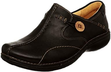 Clarks Femme Un Loop Mocassins, Noir Black Leather, 39 EU