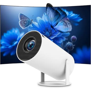 Videoprojecteur Mini Portable Projecteur 4K 1080P Full HD Compatible Android ＆ Netflix WiFi 6 BT5.2 Correction Trapèze Rotation 180° Haut-Parleur Intégré HDMI/USB/TV Stick/PS5