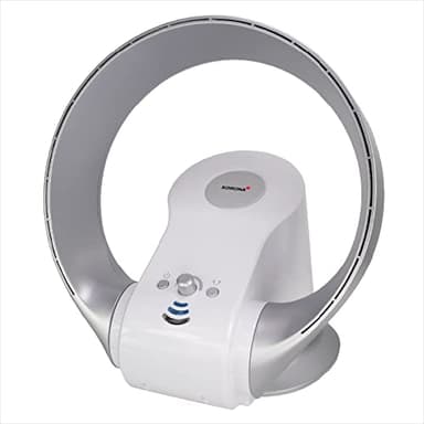 Korona 81008 Ventilateur mural et de table | Ventilateur sans pales avec oscillation | Avec support mural | 26 W | Minuteur | Télécommande | Blanc/argenté
