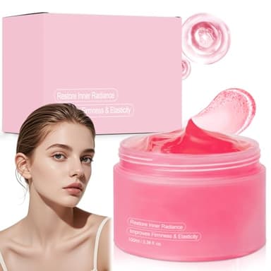 Collagen Jelly Cream, 100g Creme Collagene Visage, Soins Visage Hydratants, Enrichi en Sérum Niacinamide, Creme Hydratante Visage Femme pour Tous Types de Peau