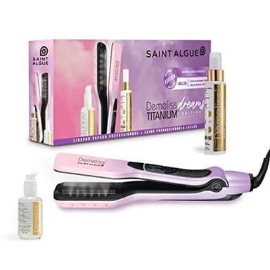 Demeliss Coffret Lisseur Vapeur Titanium DREAMS EDITION - Soin Keratine 100ml, Élixir de Brillance 50ml Inclus - Lissage Haute Performance, Hydratation Intense - Pour Tous Types Cheveux