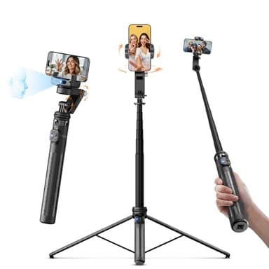 Stabilisateur Smartphone, Rollei Gimbal Trepied Suivi Automatique du Visage Rotatif 360 Perche Selfie 45~156cm avec Télécommande Compatible pour iPhone/Android, Gimbal-Smartphone-Stabilisateur-Trepied
