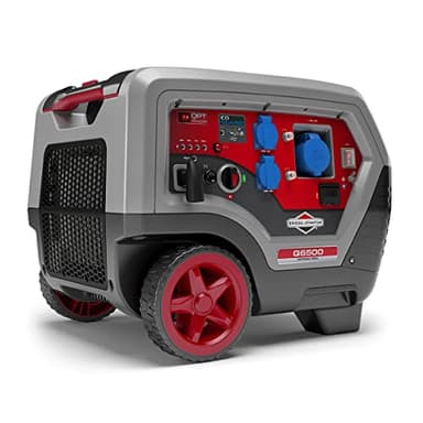 Briggs & Stratton Groupe électrogène à onduleur portable à essence Q6500 Série Quiet Power Technology, alimentation propre 6500 watts/5000 watts, ultra silencieux et léger, Noir