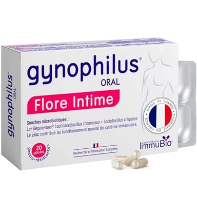 Gynophilus Oral - Probiotique Flore Intime avec Zinc - Complément Alimentaire Soutien de la Flore Intime & Système Immunitaire - Fabriqué en France - 20 Gélules Gastro-résistantes