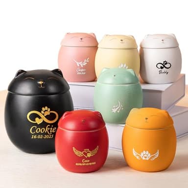 Générique Petite urne funéraire personnalisée pour Chien et Chat, avec nom et Date, Symbole personnalisé, Souvenir pour Chien et Chat