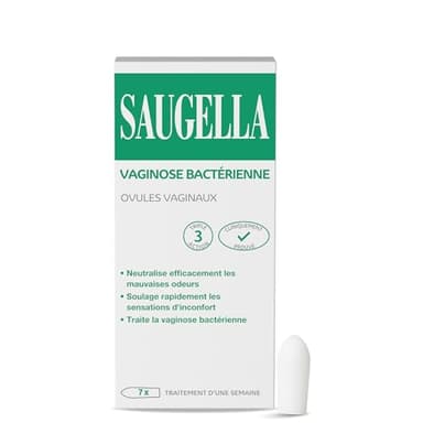 Saugella - Vaginose Bactérienne triple effet - Ovules - Traitement Vaginose Bactérienne - Neutralise les mauvaises odeurs - Soulage l'inconfort vaginal - 7 Ovules Vaginaux