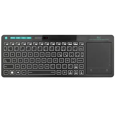 Rii K18S Clavier sans Fil Français (AZERTY) Clavier de Bureau Clavier bureautique avec Souris Tactile de Grande Taille Intégrée Wireless, Batterie Li-ION Rechargeable (Bluetooth & 2.4 GHz)