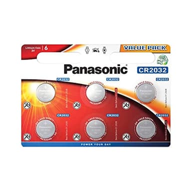 Panasonic CR2032 Lot de 6 Piles Bouton au Lithium 3 V 225 mAh