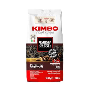Café en grains Kimbo Espresso Napoletano, torréfaction foncée, sachet de 1 kg
