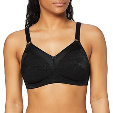 SASSA Soft-bh Jacquard - Soutien-gorge de tous les jours - Emboîtant - uni - Femme - Noir (Schwarz 00500) - FR: 100C (Taille fabricant: 85C)