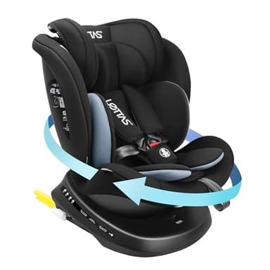 LETTAS i-Size Siège Auto Isofix 360°Pivotant Groupe 0+1/2/3, de la naissance à 12 ans(0-36 kg), 40-150 cm ECE R129