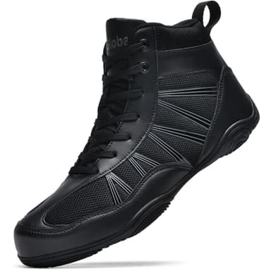 situkeke Chaussures de Boxe pour Hommes Respirantes Wrestling Shoes Chaussures de Boxe Professionnelle Professionnel Résistant À l'usure Unisex Noir 44 EU
