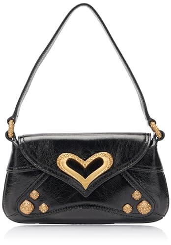Pinko 520 Shoulder Baby Naplack Vintage, Sac Femme, Z99m_Noir Limousine-Chocolate Gold, Taille Unique