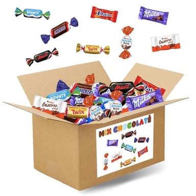 MIX CHOCOLATÉ | Assortiment de Bonbons au Chocolat Kinder, Célébrations, Milka, Daim | Plus de 760 g de Friandises emballées individuellement à partager