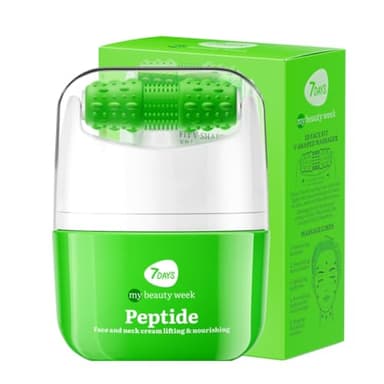 7Days Crème Visage aux Peptides + Masseur pour Rajeunissement, Lifting et Hydratation | Raffermit, lisse les rides, antioxydant | Soin anti-âge coréen pour peaux grasses et ridées 40 ml