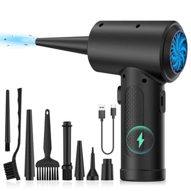 Souffleur Air Comprimé, Souffleur PC, Dépoussiérants Puissants électrique, Air Comprimé Duster,Plumeau à air électrique pour PC Duster avec Lumière LED pour Nettoyage PC, Maison