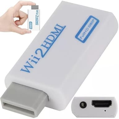 Retoo Adaptateur Wii vers HDMI Full HD Convertisseur Display Port - 720P 1080P avec Sortie Audio 3,5 mm pour TV, Moniteur, Projecteur