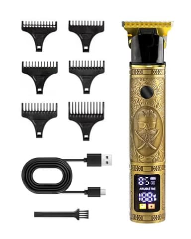 Tondeuse Cheveux Hommes, Tondeuse Barbe Homme T Zéro écart Avec écran LED, Sans Fil Tondeuse Precision Rechargeable, Tondeuse Professionnelle IPX7 Étanche à L'eau pour Famille Barbier et Cadeau Homme