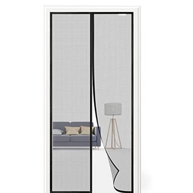 CWEEN CLU Moustiquaire Porte Magnétique 120x220 cm, Rideau Anti Moustique, Aucun Perçage n'est Nécessaire - Noir