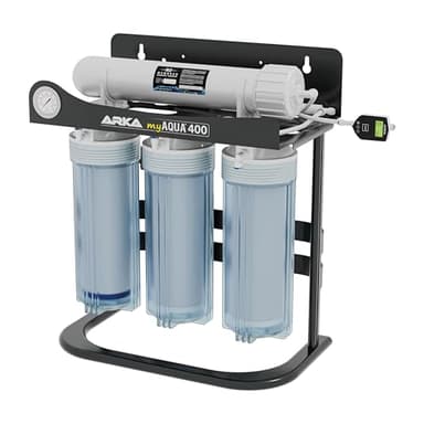 Système d’osmose inverse 400 L/jour – ARKA myAQUA 400 avec pompe – filtre à eau pour aquarium & maison – élimine 99 % des nitrates, métaux & bactéries – ratio 1:1 économe – TDS intégré