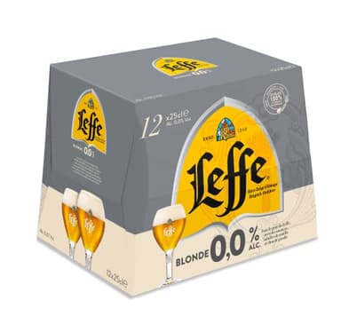 Leffe Blonde 0% Bière sans alcool Pack 12 Bouteilles 25 cl