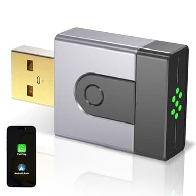 ZOUHOE 2-en-1 Adaptateur CarPlay sans Fil, Compatible CarPlay & Android Auto, Passez du Câblé au sans Fil, Plug & Play, Connexion Rapide, sans Latence, Design Compact et Élégant (1pièces)