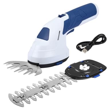 Cisaille Sculpte-Haie et Taille-Herbes sans Fil 7,2V, Taille-Haies Electrique 2 en 1 Cisaille à Gazon avec 2 Lames, avec Batterie 2000 mAh, Câble de Charge Type C