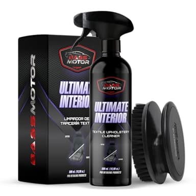 BassMotor Nettoyant Tissus d'Intérieur pour Sièges et Tapis Voiture. Nettoie avec Brosse Incluse. Facile à Utiliser, Parfum Frais - Ultimate Interior 500ml + Brosse.