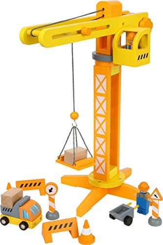Small Foot Grue de Chantier, Jeu pour Enfants en Bois, à partir de 3 Ans, 12007